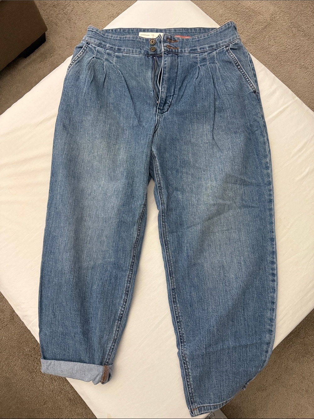 Anthropologie Light Blue Cropped Denim Jogger Pants